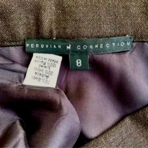 Peruvian Connection Skirt Alpaca Wool Brown Midi (8) - Picture 4 of 8